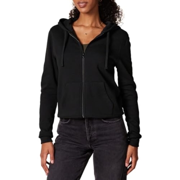 Amazon Essentials Women's Cozy Full-Zip Hoodie in Black