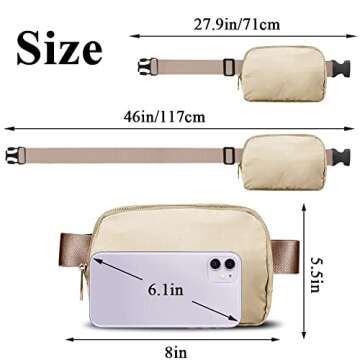 Belt Bag for Women Fanny Pack Dupes Mini Fanny Pack Crossbody Lemon Bags for Women and Men Waterproof-Everywhere Belt Bag khaki