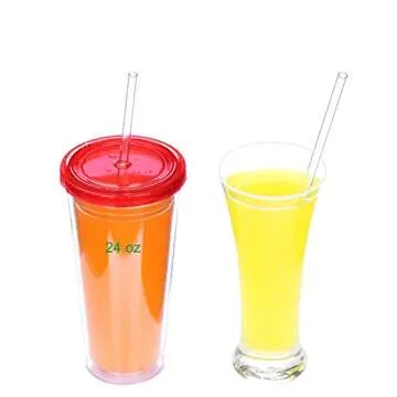 Dakoufish 11 Inch Clear Reusable Thick Plastic Drinking Straws Extra Long for 24oz & 40oz Mason Jar Tumblers,Set of 12 Pcs Straws with Cleaning Brush (11inch, Clear)