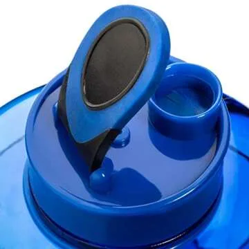 NatureWorks HydroMATE Half Gallon Water Bottle with Times to Drink BPA Free Leak Proof Reusable Jug with Handle 64 oz