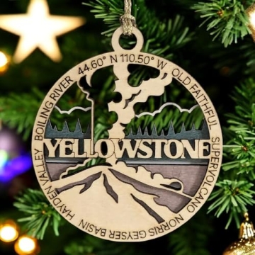 Yellowstone National Park Wood Ornament for Christmas Decor