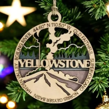 Yellowstone National Park Wood Ornament for Christmas Decor