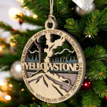 Yellowstone National Park Wood Ornament for Christmas Decor