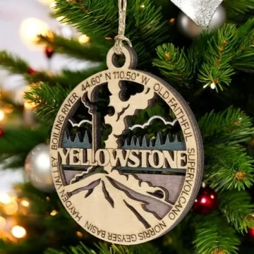 Yellowstone National Park Wood Ornament for Christmas Decor