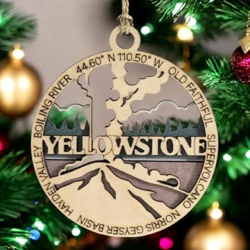 Yellowstone National Park Wood Ornament for Christmas Decor