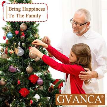 Gvanca Christmas Ball Ornaments Shatterproof Clear Plastic Decorative Balls Baubles Set with Stuffed Delicate Decorations 70mm/2.75" (24 Packs,Champagne)