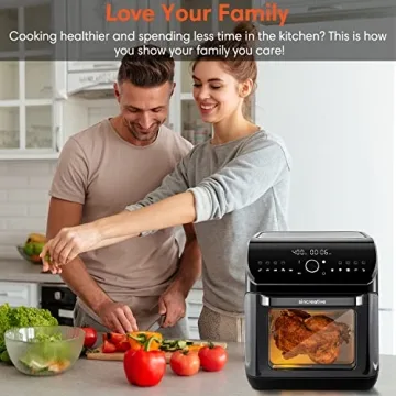 Versatile 10-in-1 Air Fryer Toaster Oven, Black, 10.6 QT