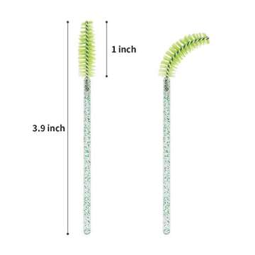 tifanso 200PCS Spoolie Eyelash Brush - Disposable Mascara Brush Wand for Lashes, Eyebrow Eyelash Extension Supplies (Green)