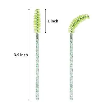 tifanso 200PCS Spoolie Eyelash Brush - Disposable Mascara Brush Wand for Lashes, Eyebrow Eyelash Extension Supplies (Green)