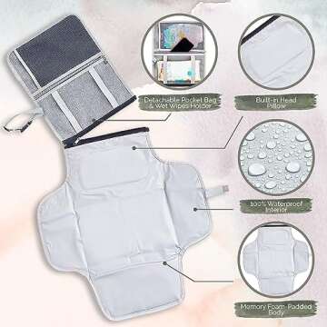 KiddyCare Portable Diaper Changing Pad for Easy Travel