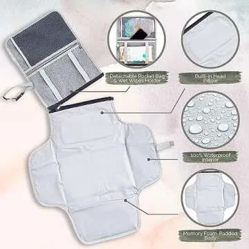 KiddyCare Portable Diaper Changing Pad for Easy Travel