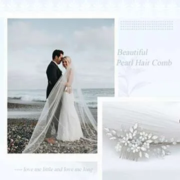 JAKAWIN Bride Wedding Hair Comb Pearl Flower Hair Piece Rhinestone Bridal Hair Accessories for Women HC034 (Silver)
