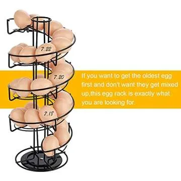 Toplife Spiral Egg Dispenser Rack for Fresh Eggs
