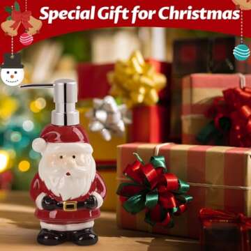 RQYIXI Red Ceramic Soap Dispenser Set for Kitchen