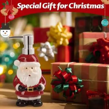 RQYIXI Red Ceramic Soap Dispenser Set for Kitchen