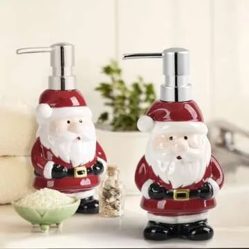 RQYIXI Red Ceramic Soap Dispenser Set for Kitchen
