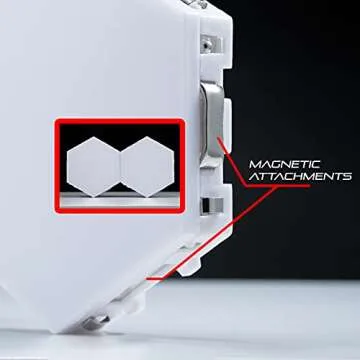 Clearon (12 Pack) LED Hexagon Lights RGB - Bright Colorful LED lamp Modular Touch Sensitive Lighting Hexagon Wall LED Light Kit, Changing Colors, Touchpad Switch, Magnetic & Reusable