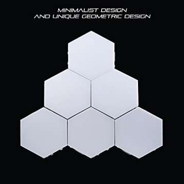 Clearon (12 Pack) LED Hexagon Lights RGB - Bright Colorful LED lamp Modular Touch Sensitive Lighting Hexagon Wall LED Light Kit, Changing Colors, Touchpad Switch, Magnetic & Reusable