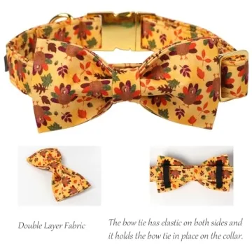 Lionet Paws Stylish Dog Collar with Bowtie for Thanksgiving