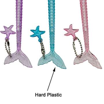 Maydahui 28 PCS Mermaid Shape Rollerball Pen Fish Animal Pens Black Gel Ink Creative Crystal Flash Powder Pens Starfish Pendant Design for School Office Girls