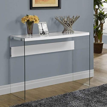 Monarch Specialties Stylish Console Table with Glass Legs