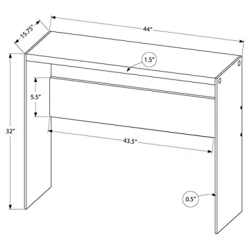 Monarch Specialties Stylish Console Table with Glass Legs