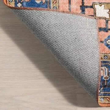 Rugs USA x Lauren Liess Amaryllis Medallion Machine Washable Area Rug, 5x8, Rust