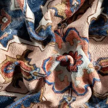 Rugs USA x Lauren Liess Amaryllis Medallion Machine Washable Area Rug, 5x8, Rust