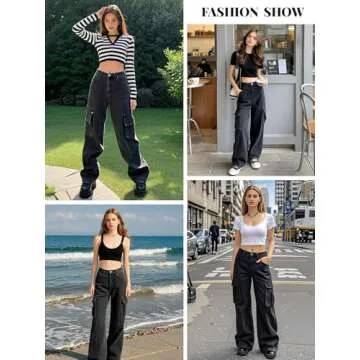 Stylish LONGYIDA Women's High Waisted Cargo Jeans for Comfort