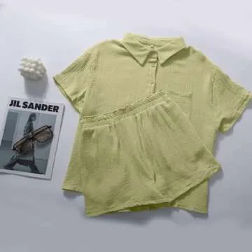 Flygo Women's 2 Piece Summer Cotton Linen Set - Chic Comfort