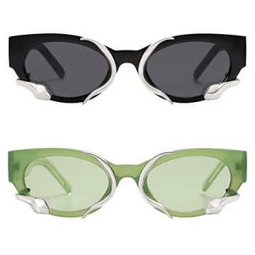 Appassal Trendy Snake Sunglasses for Women Men Vintage Cateye Y2k Sunnie AP3621