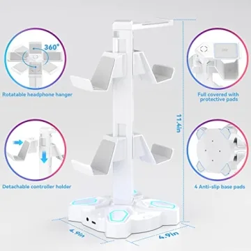 KDD Gaming Headphones Stand with RGB Lights and USB Ports
