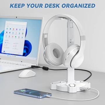 KDD Gaming Headphones Stand with RGB Lights and USB Ports