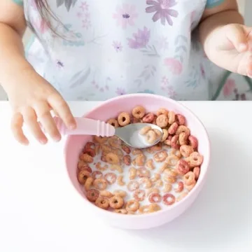 Bumkins Toddler Silicone Utensils Set for Self Feeding