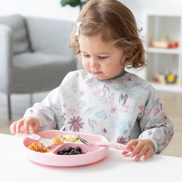 Bumkins Toddler Silicone Utensils Set for Self Feeding