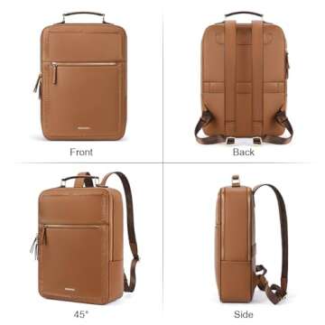 Stylish BOSTANTEN Leather Backpack for 15.6" Laptops