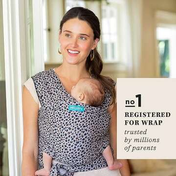 Moby Baby Wrap Carrier Classic for Newborns to Toddlers (8-33lbs), Infant Sling Carrier, Lightweight...