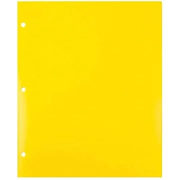 Heavy Duty Plastic 3 Hole Punch Folders 6 Pack Assorted Colors