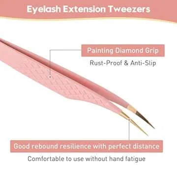 Ms.Queen Lash Extension Tweezers Set for Beautiful Lashes