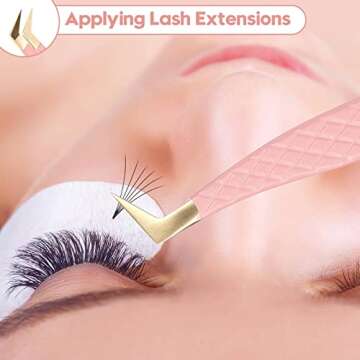 Ms.Queen Lash Extension Tweezers Set for Beautiful Lashes