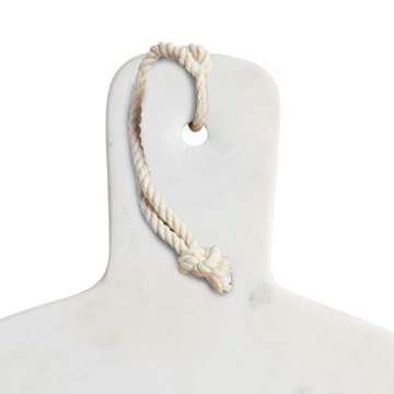 MasterClass Round Marble/Mango Wood 40.5cm x 50cm Paddle Board, 50 x 40.5 x 2 cm, White/Brown