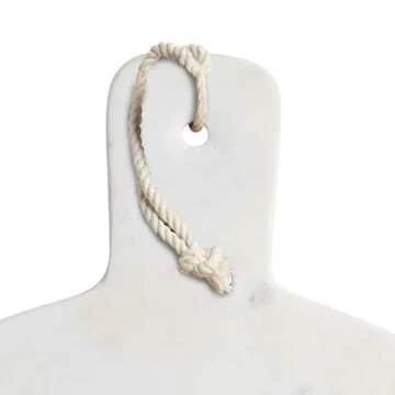 MasterClass Round Marble/Mango Wood 40.5cm x 50cm Paddle Board, 50 x 40.5 x 2 cm, White/Brown