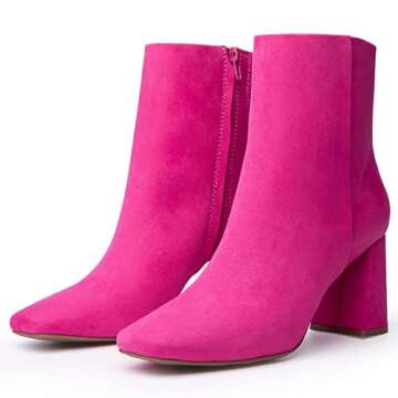 JORYA Women's Stylish Ankle Boots in Hot Pink & More