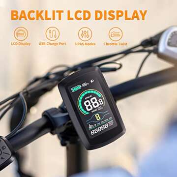 Jasion EB7 2.0 Adult Electric Bicycles, 28MPH Folding Electric Bike with 1200W Peak Motor, 55Miles Commute Ebikes for Adults 480WH Battery, Shock Absorber, Disc Brake, 20" *3.0 Tires for Beach Snow