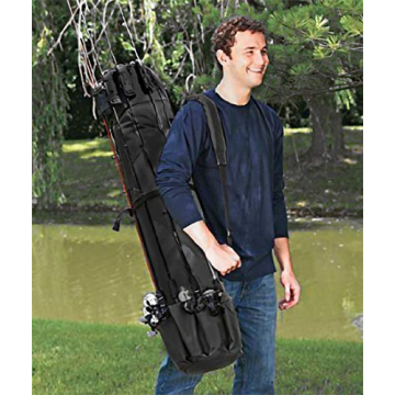 Allnice Travel Fishing Rod Organizer - Holds 5 Poles & Tackle
