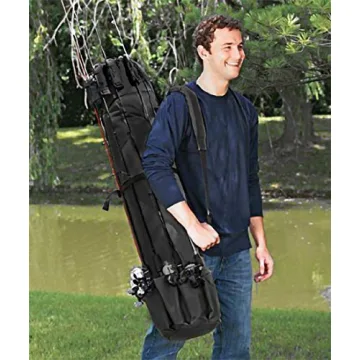 Allnice Travel Fishing Rod Organizer - Holds 5 Poles & Tackle