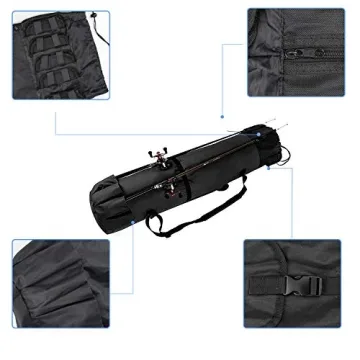 Allnice Travel Fishing Rod Organizer - Holds 5 Poles & Tackle