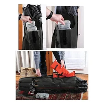 Allnice Travel Fishing Rod Organizer - Holds 5 Poles & Tackle