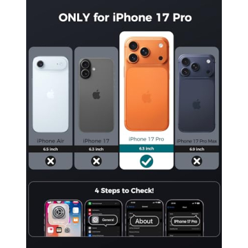 Goton for iPhone 17 Pro Case with Privacy Tempered Glass Screen Protector & Camera Lens Protector, C...