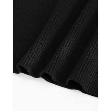 ZESICA Womens Summer Sleeveless Tank Tops Ribbed High Neck Racerback Slim Fitted Color Block Casual Shirts,Black,Medium